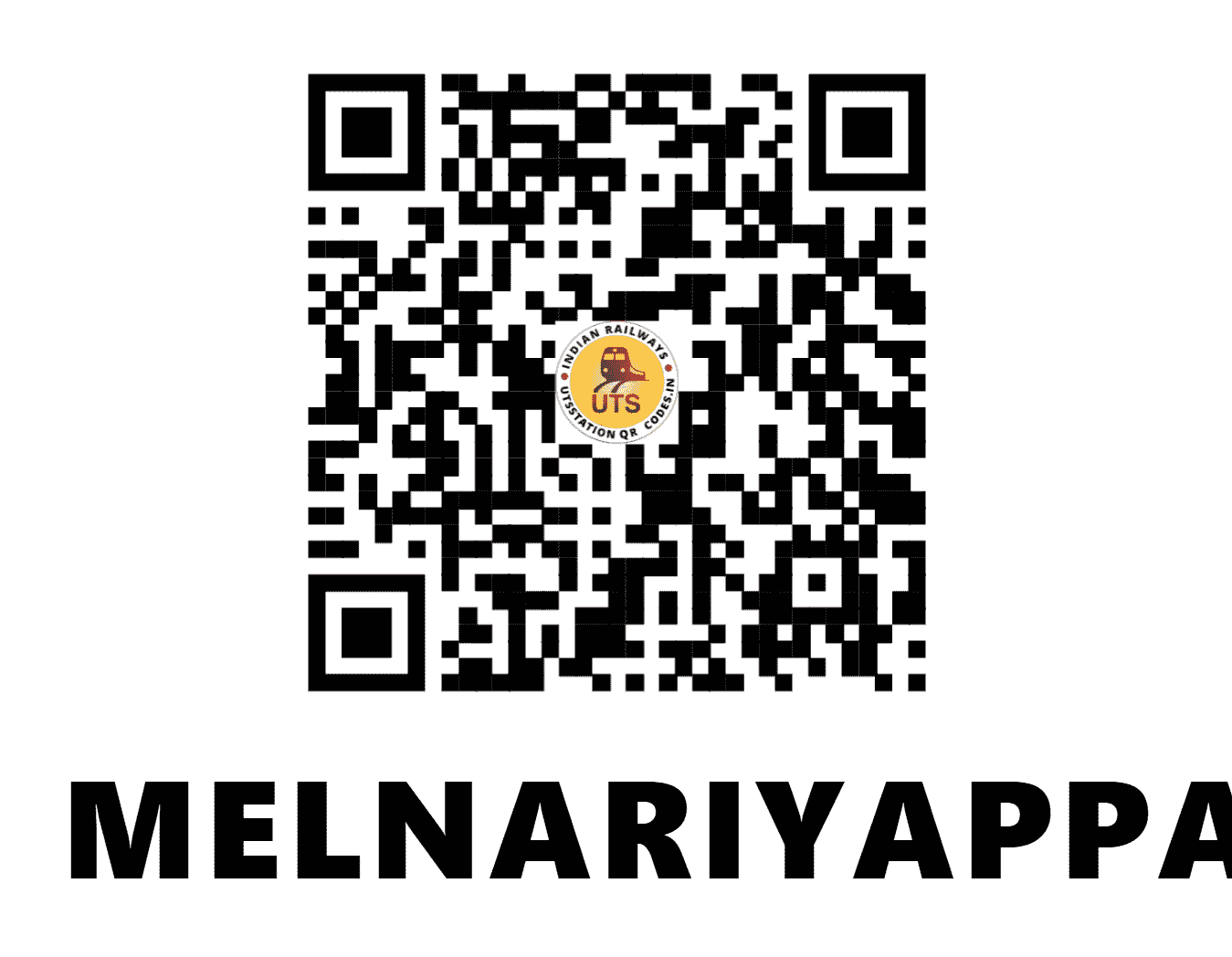 UTS QR Code for MELNARIYAPPANUR - MLYR - SR (TAMIL NADU)